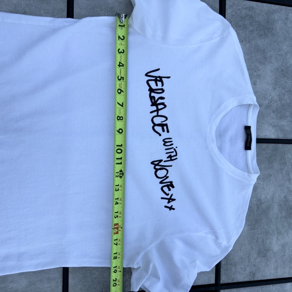 Versace White Tee With Black Script - image 8